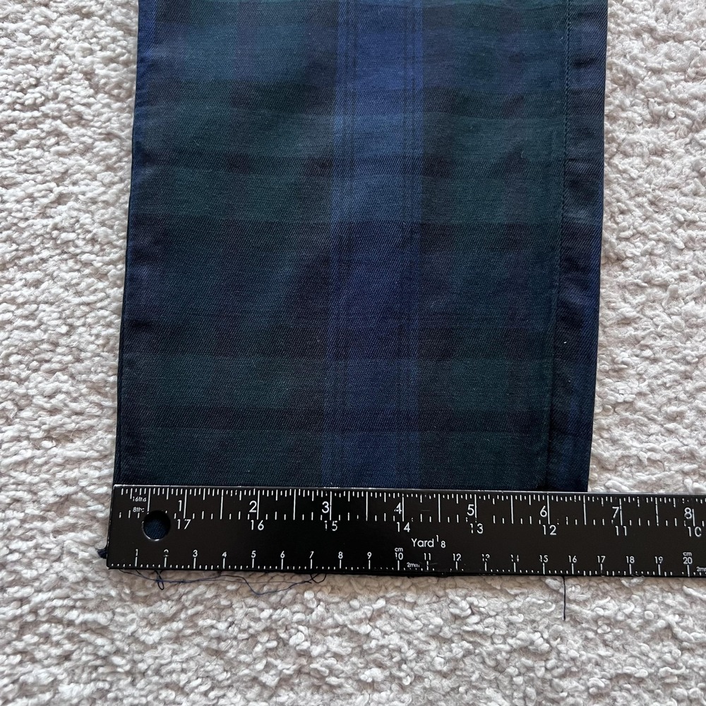 Frank & Eileen Wicklow Chino Plaid Pants Womens 8 Green Stretch Made In USA - Picture 15 of 16